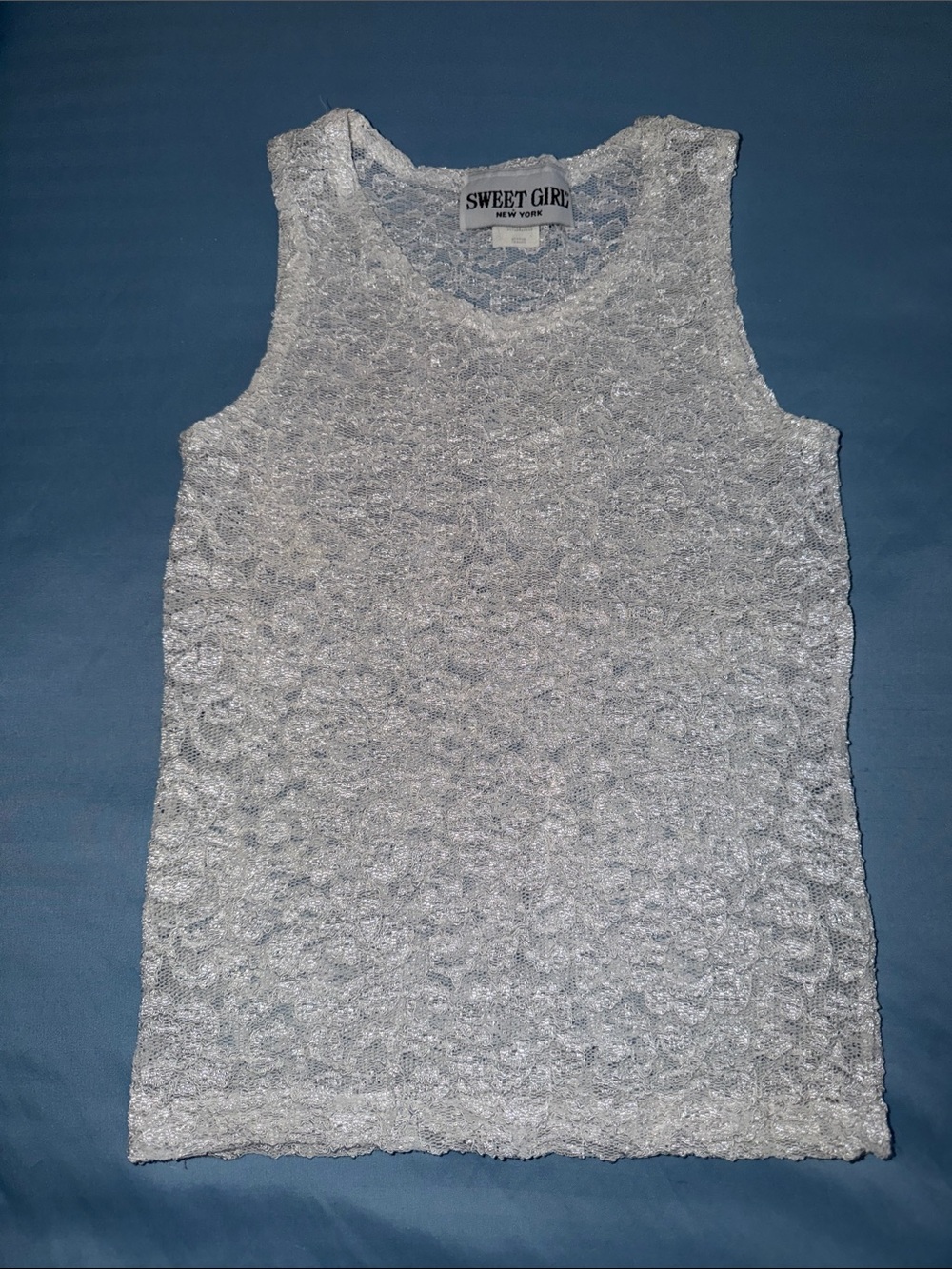 White Lace V-Neck Tank Top